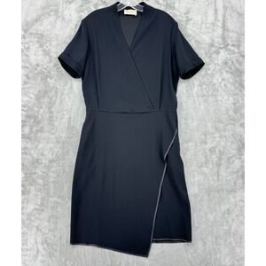 MM Lafleur Dress Womens 10 The Tory Crepe Sheath Minimalist Career Classic Black